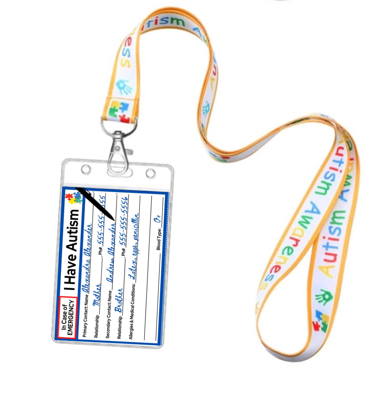 Lanyard Amarillo con targeta de info